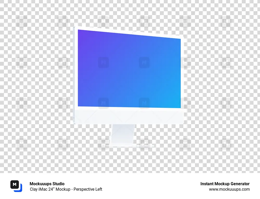 Clay iMac 24“ Mockup - Perspective Left