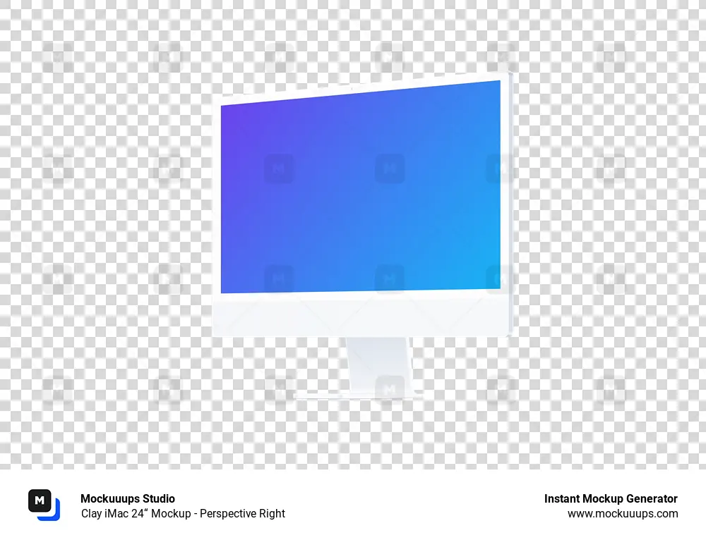 Clay iMac 24“ Mockup - Perspective Right