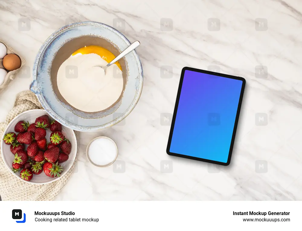 Cooking related tablet mockup