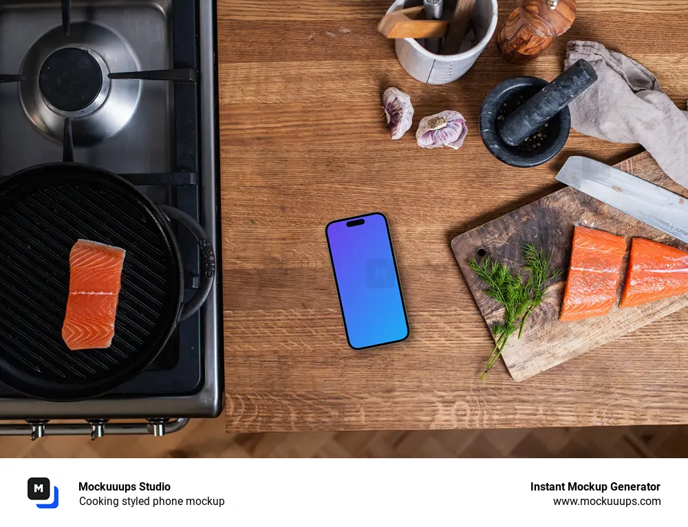 Cooking styled phone mockup
