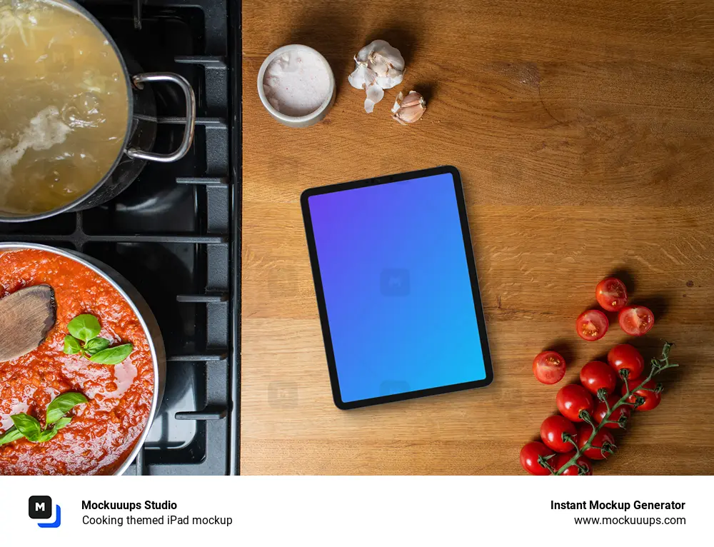 Cooking themed iPad mockup