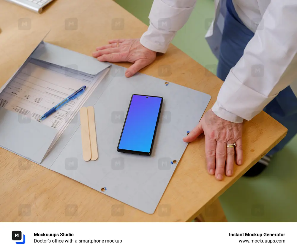 Doctor’s office with a smartphone mockup