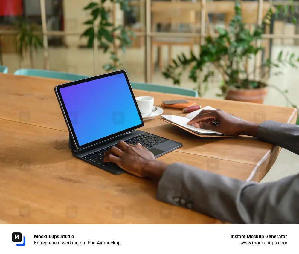 Entrepreneur working on iPad Air mockup