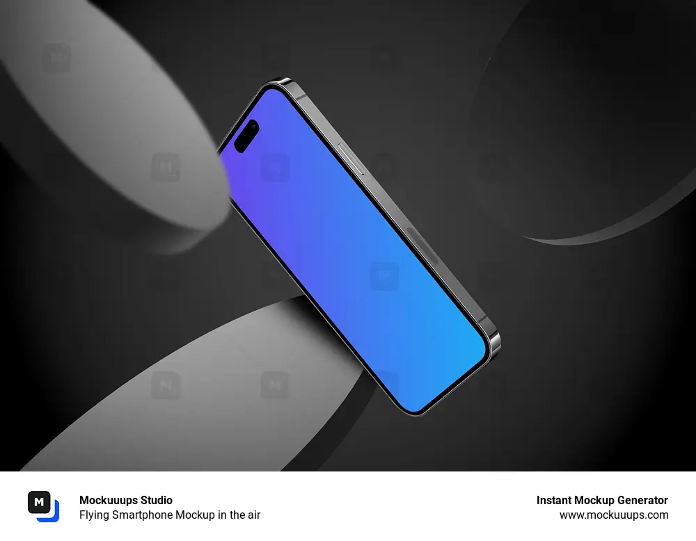 Flying Smartphone Mockup in the air