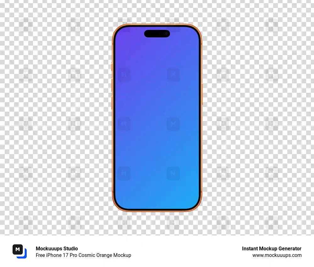 Free iPhone 17 Pro Cosmic Orange Mockup