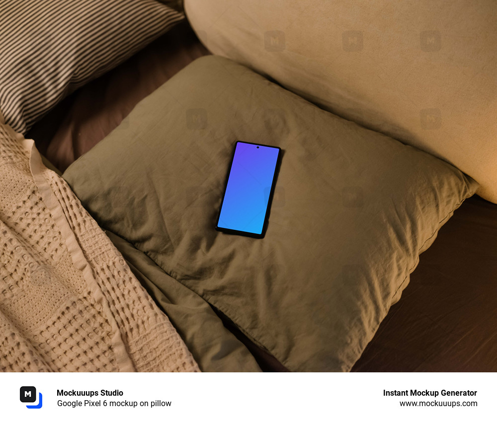 Google Pixel 6 mockup on pillow