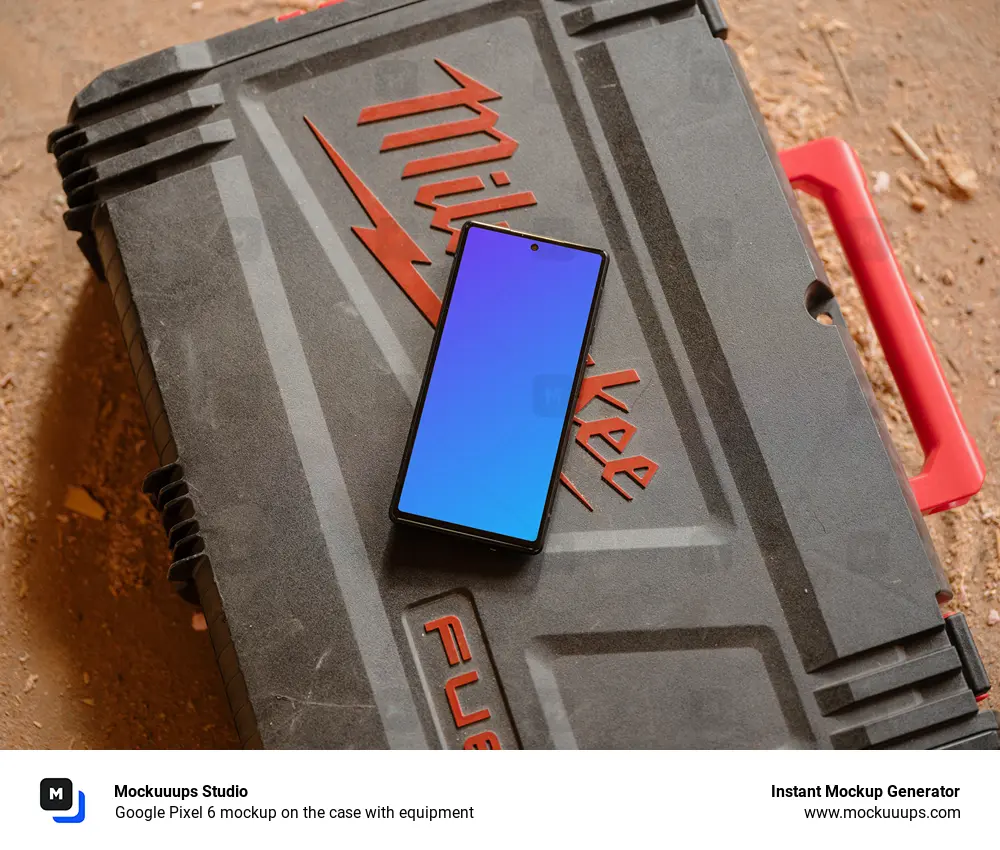Google Pixel 6 mockup on the case with equipment