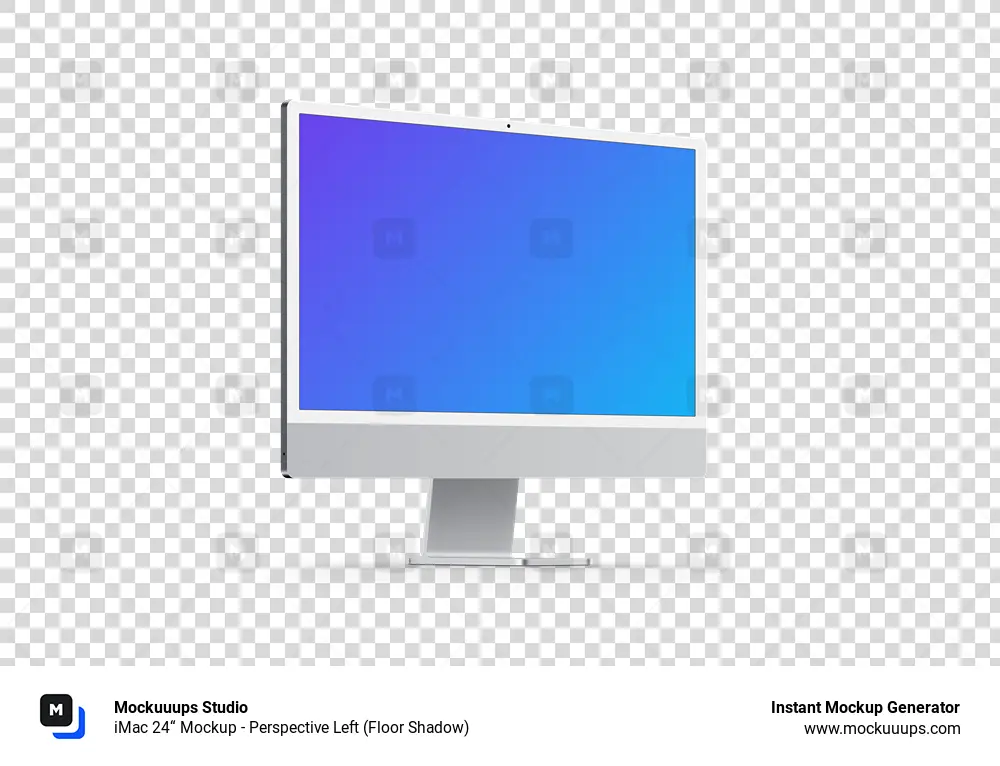 iMac 24“ Mockup - Perspective Left (Floor Shadow)