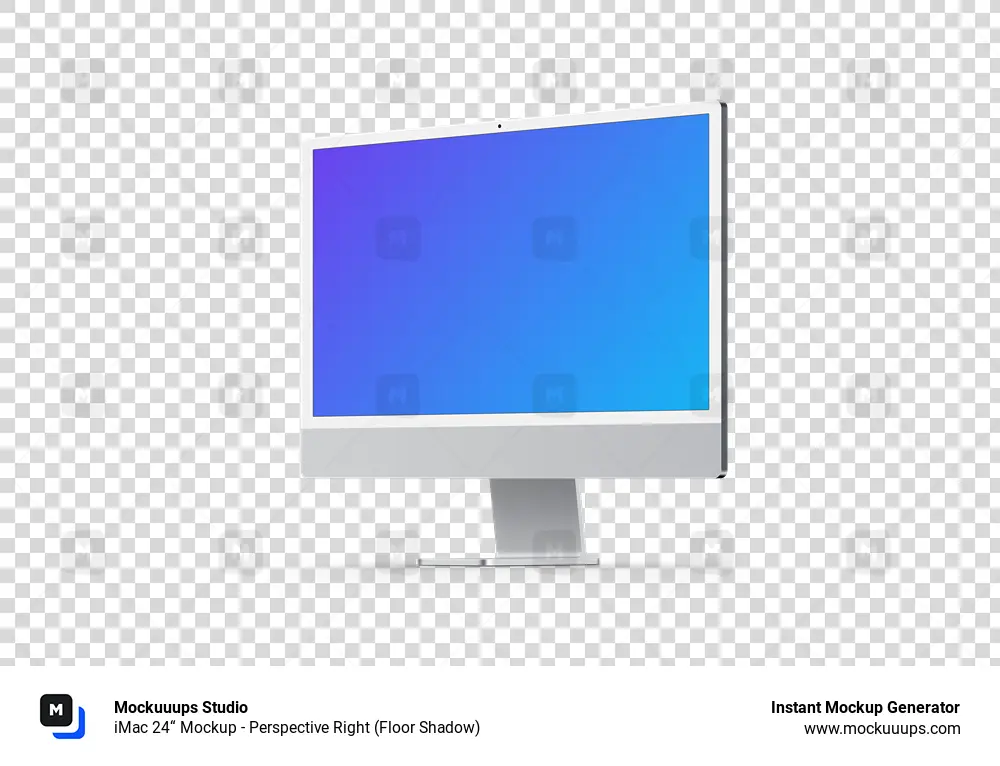 iMac 24“ Mockup - Perspective Right (Floor Shadow)