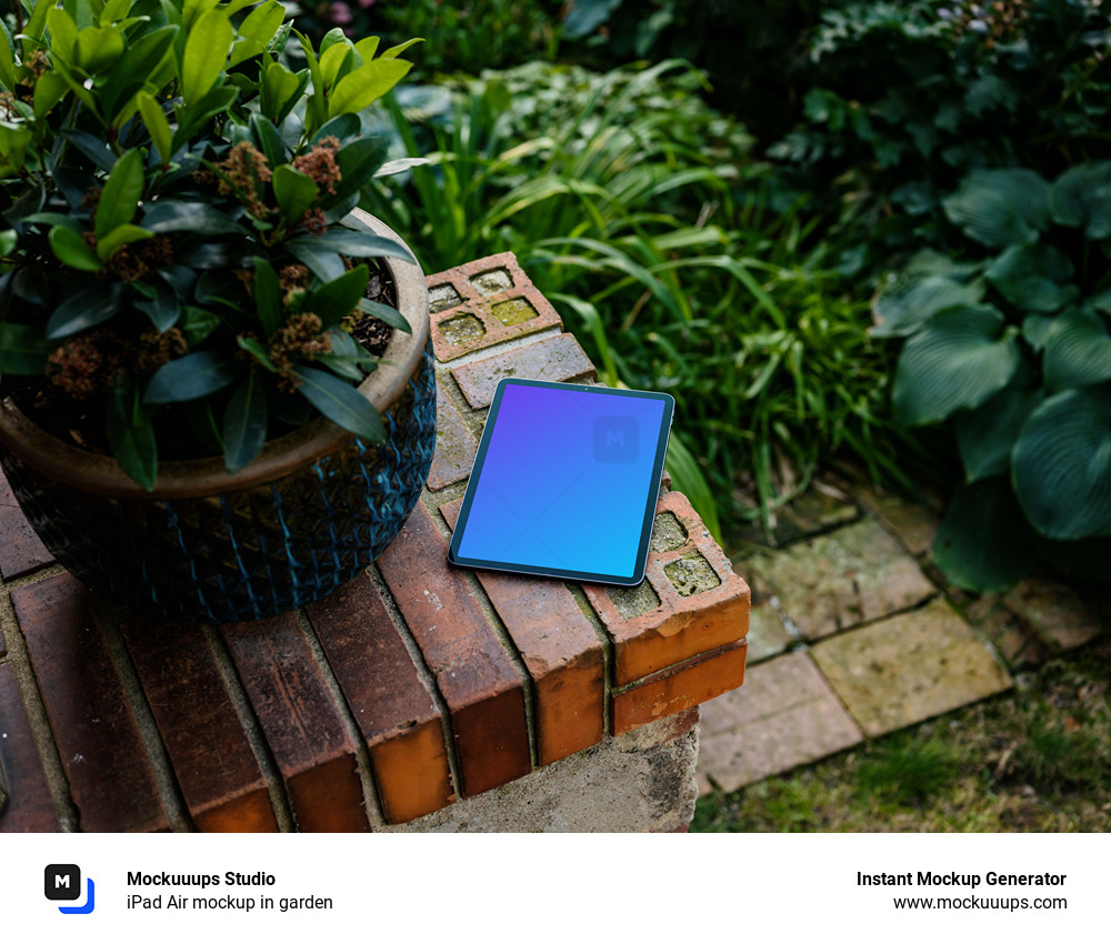 iPad Air mockup in garden