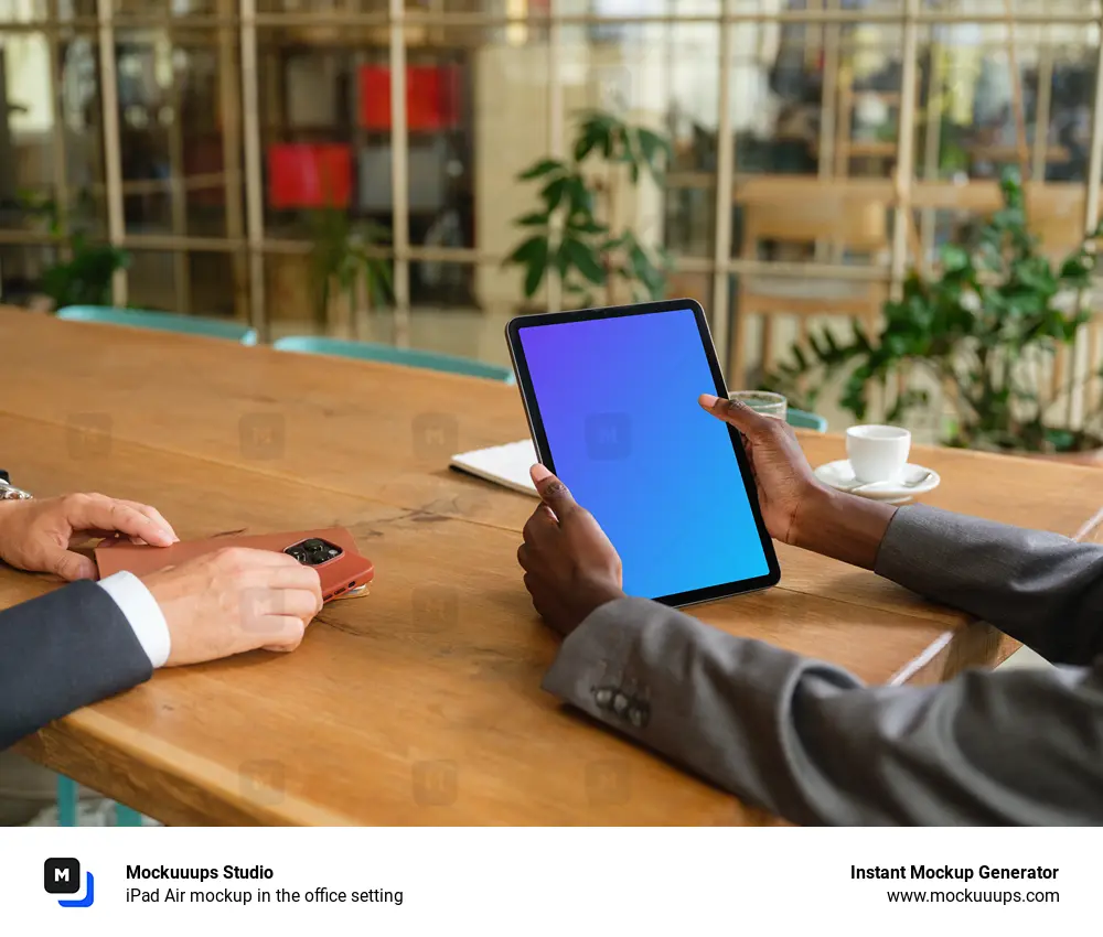 iPad Air mockup in the office setting