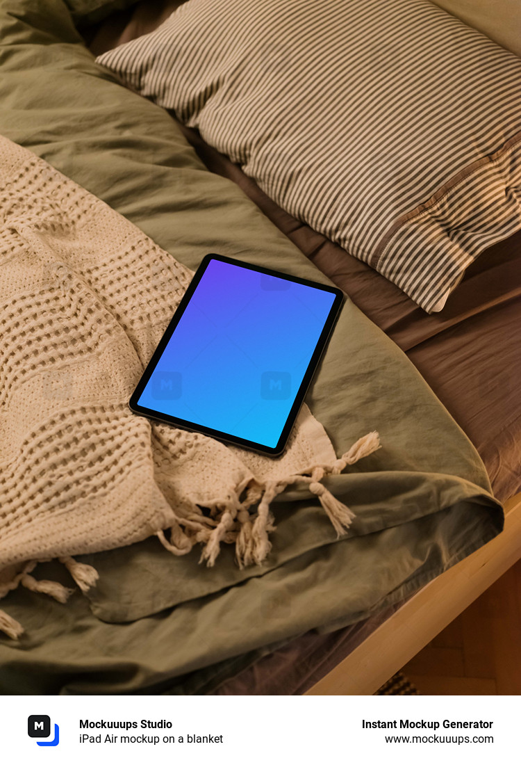 iPad Air mockup on a blanket