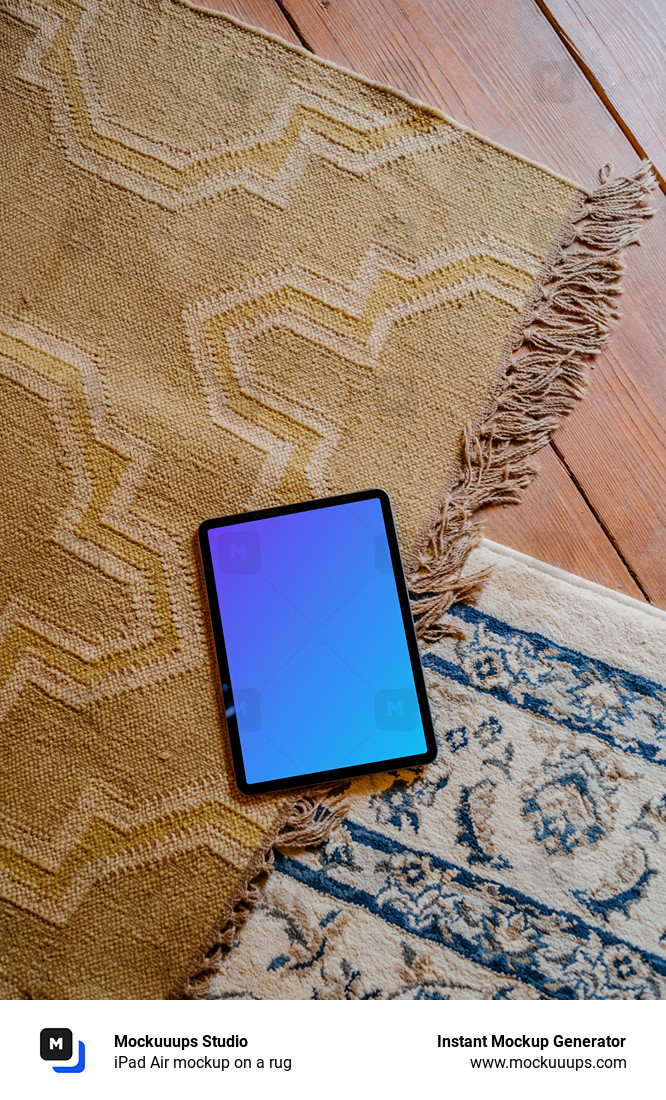 iPad Air mockup on a rug