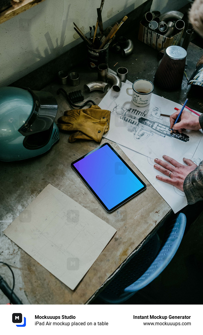 iPad Air mockup placed on a table