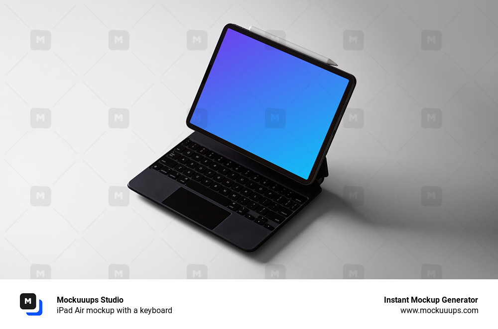 iPad Air mockup with a keyboard