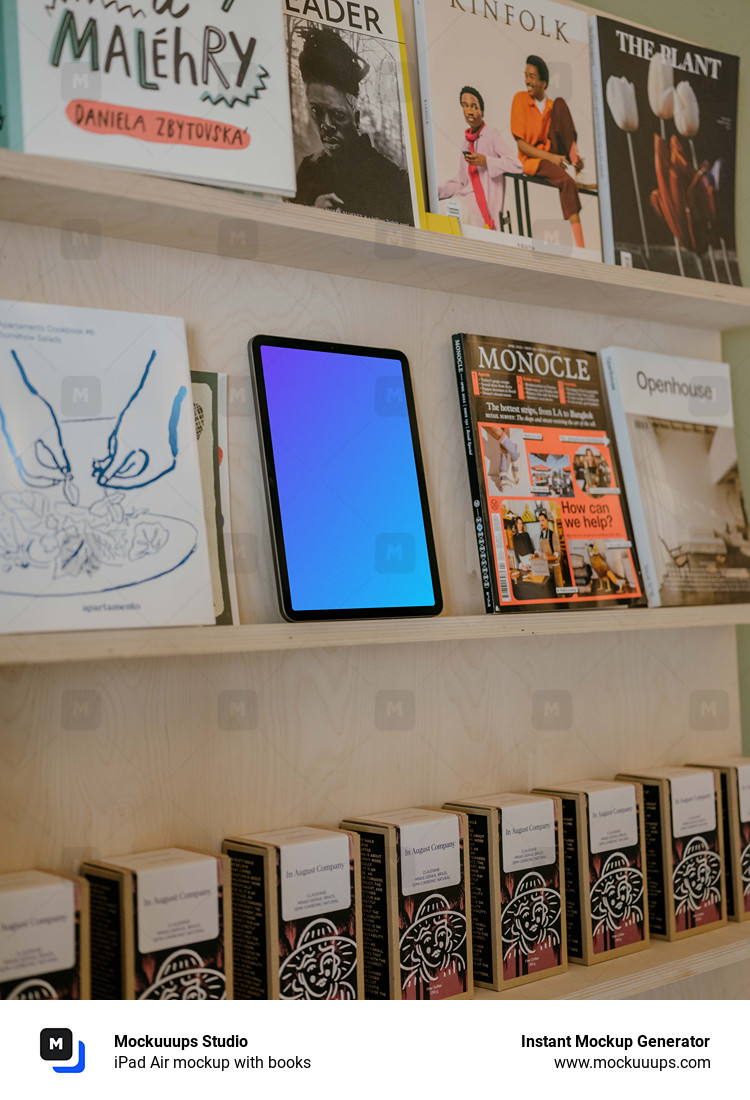iPad Air mockup with books