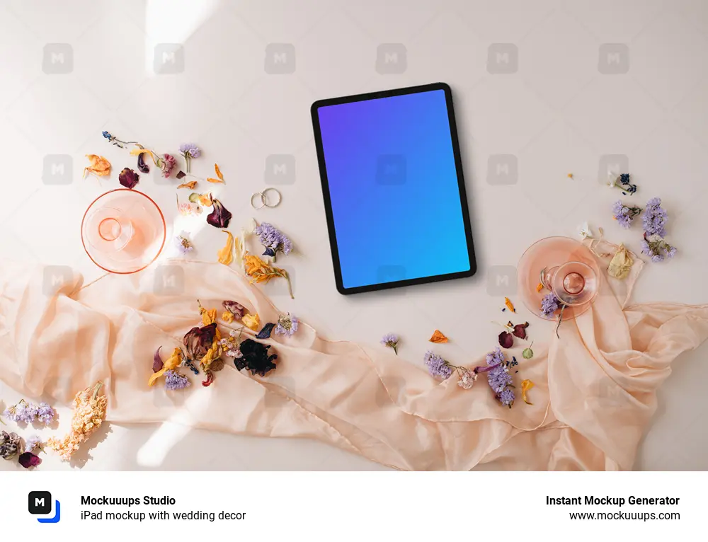 iPad mockup with wedding decor
