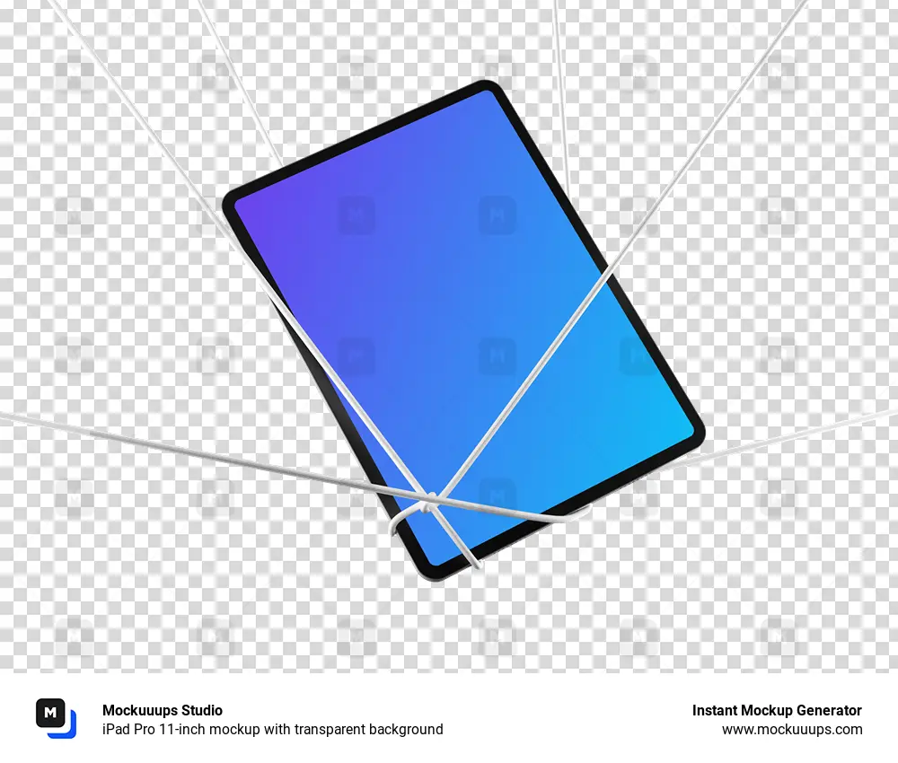 iPad Pro 11-inch mockup with transparent background