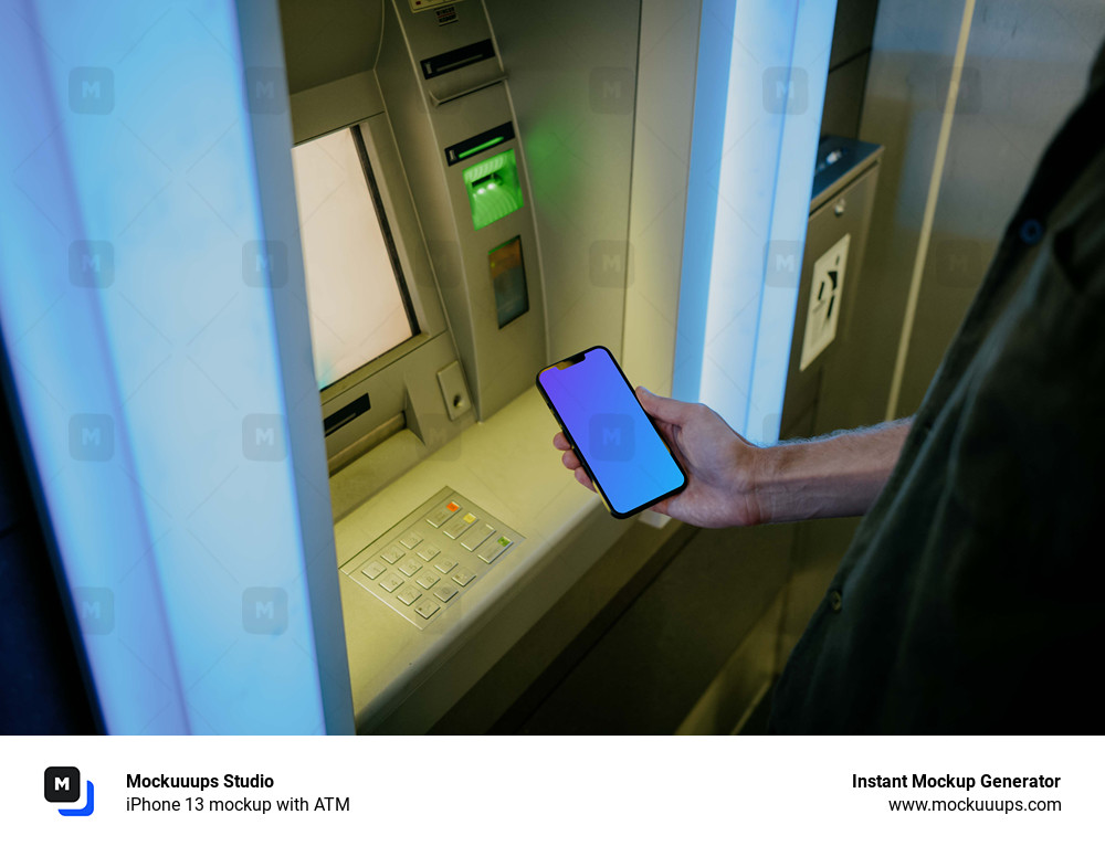 iPhone 13 mockup with ATM