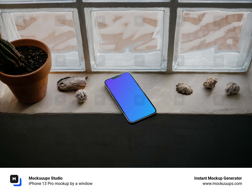 iPhone 13 Pro mockup by a window