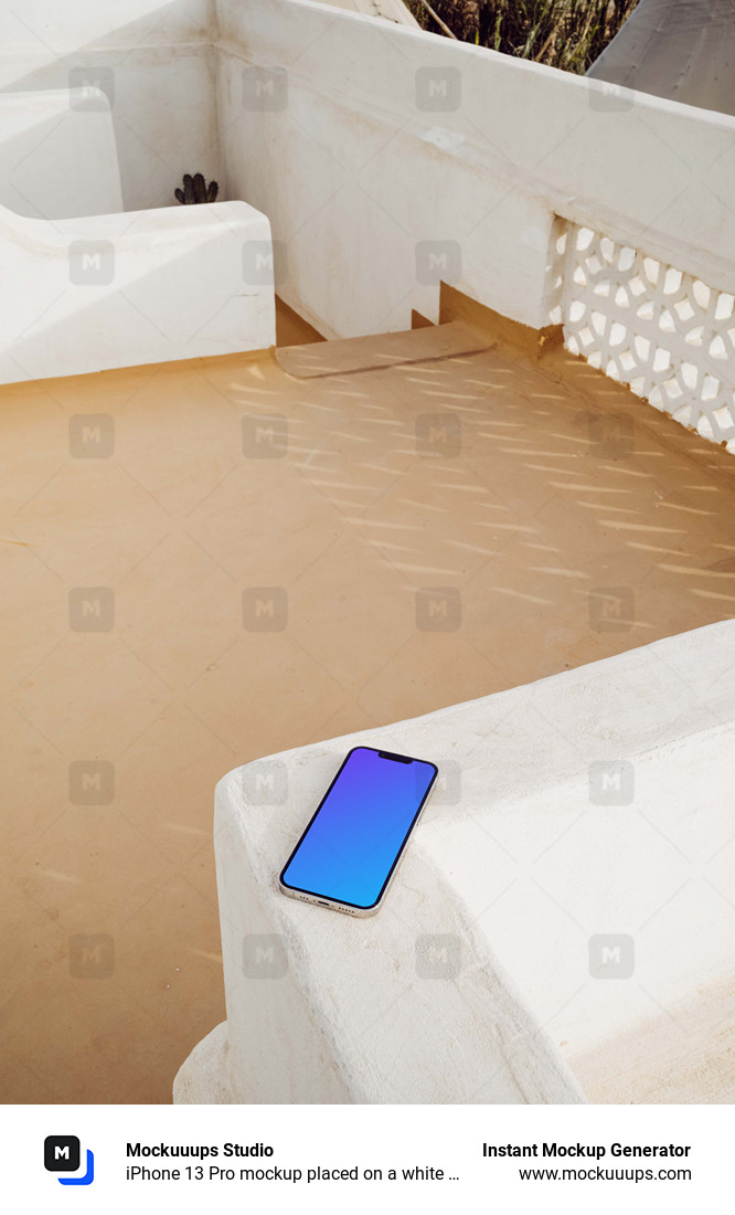 iPhone 13 Pro mockup placed on a white platform