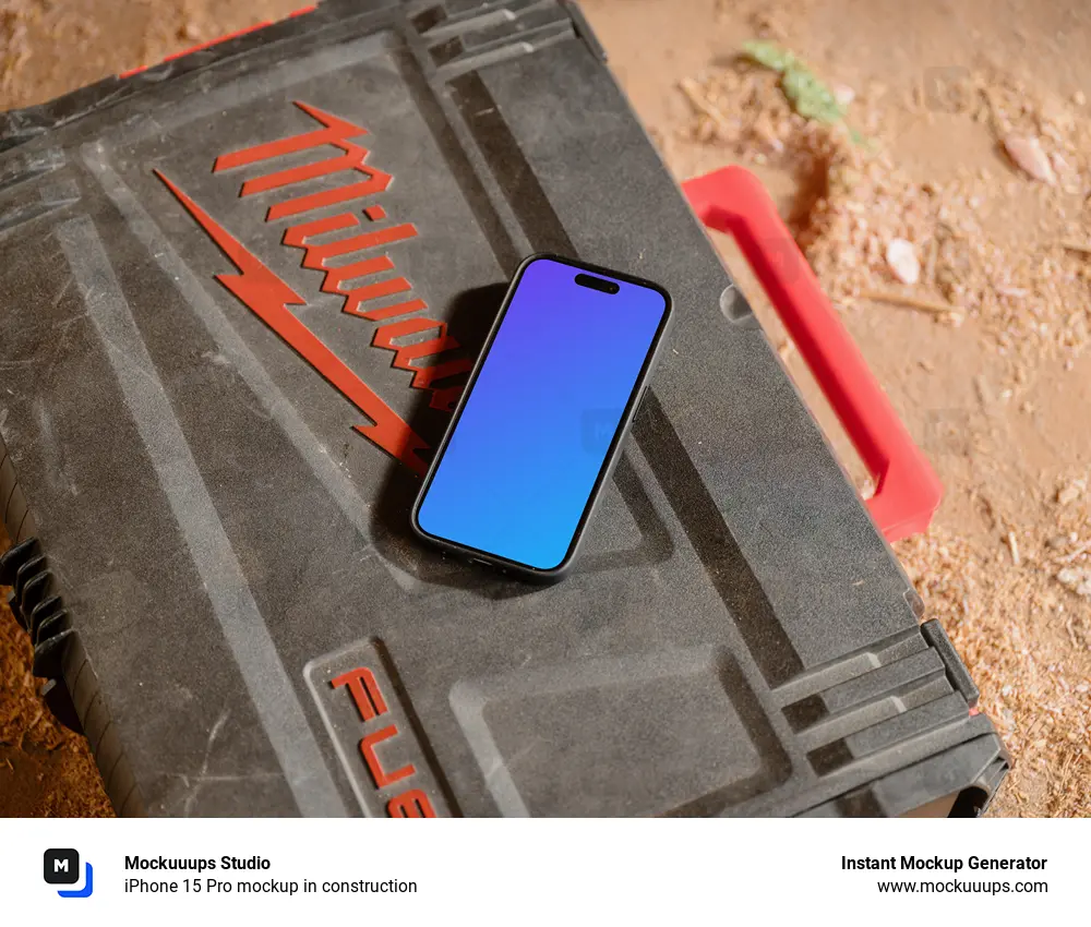iPhone 15 Pro mockup in construction