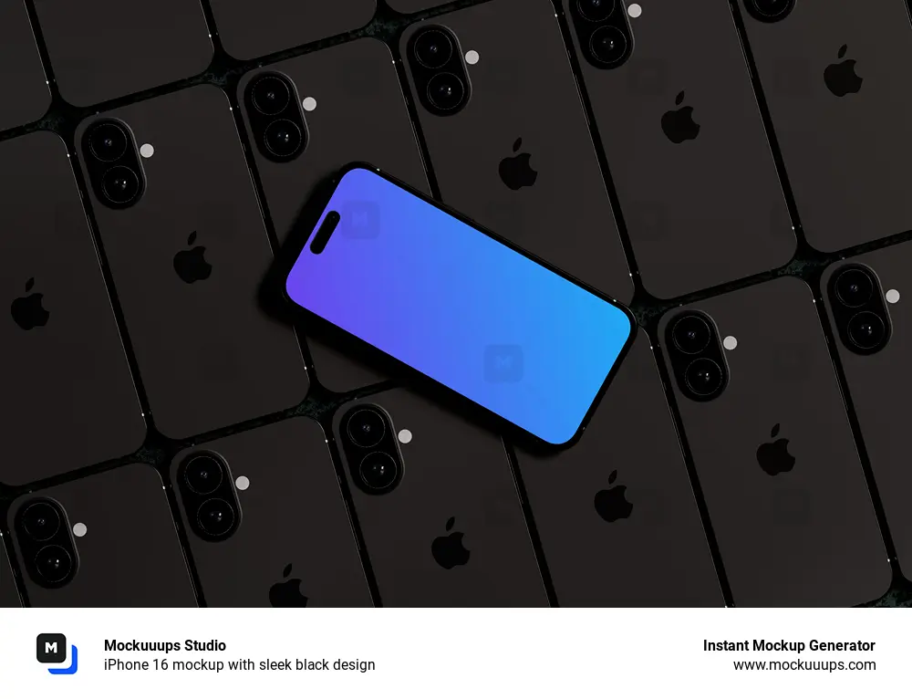 iPhone 16 mockup with sleek black design