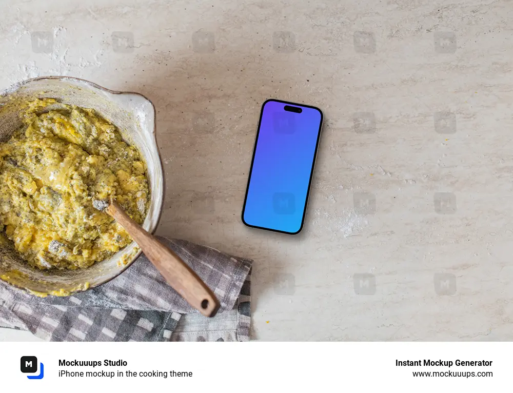 iPhone mockup in the cooking theme