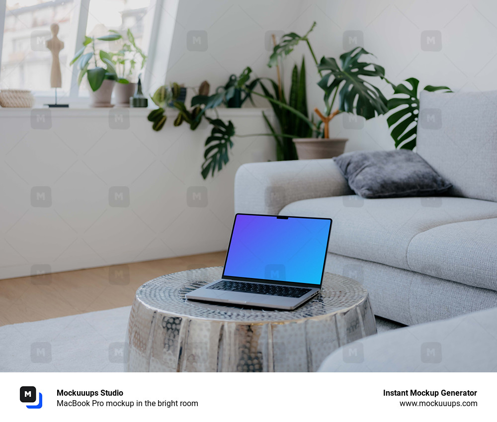 MacBook Pro mockup in the bright room