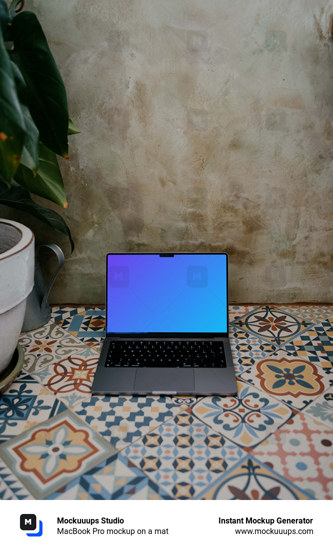 MacBook Pro mockup on a mat