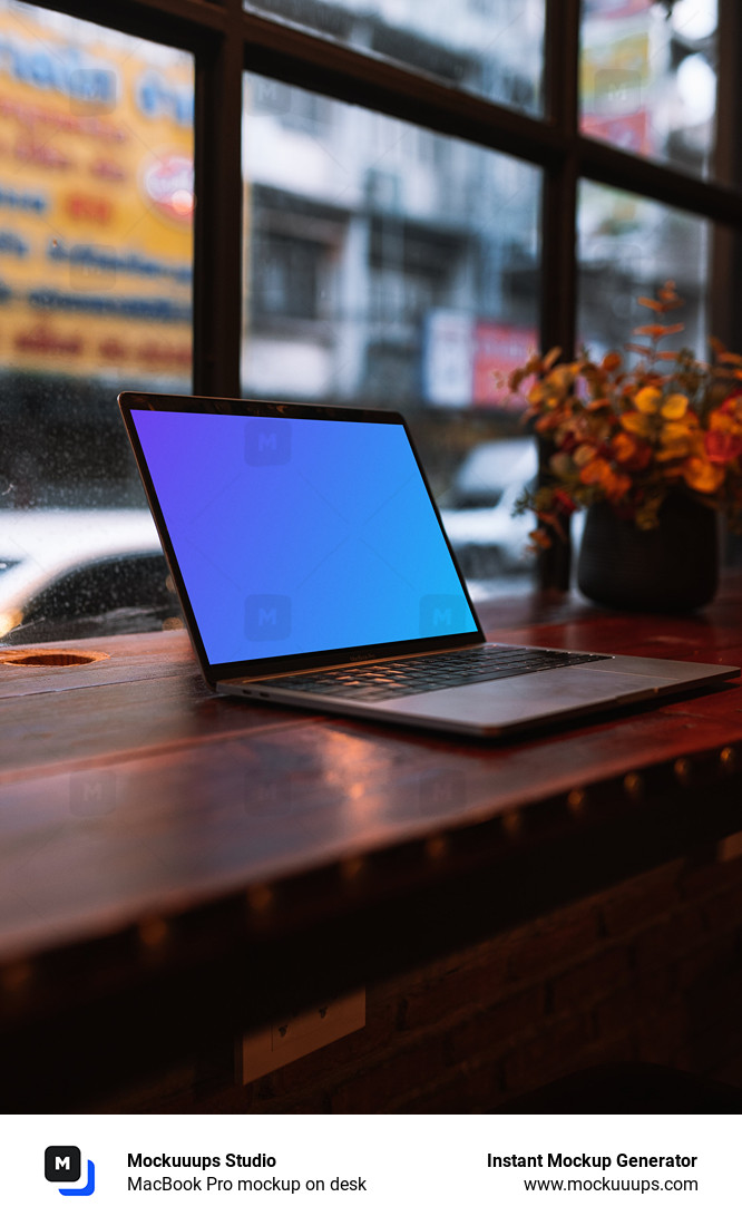 MacBook Pro mockup on desk