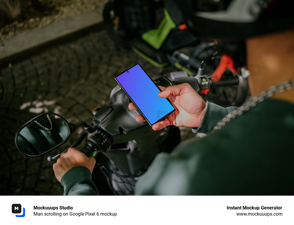 Man scrolling on Google Pixel 6 mockup