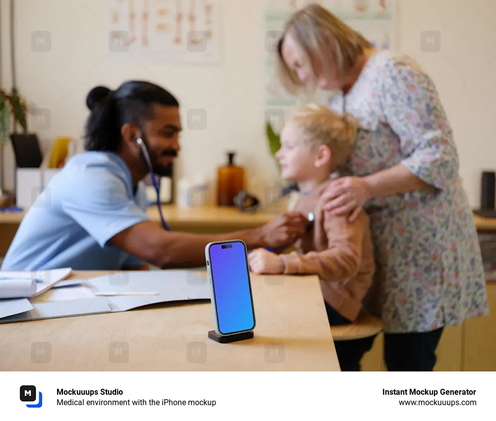 Medical environment with the iPhone mockup