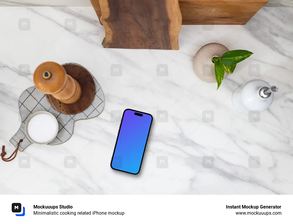 Minimalistic cooking related iPhone mockup