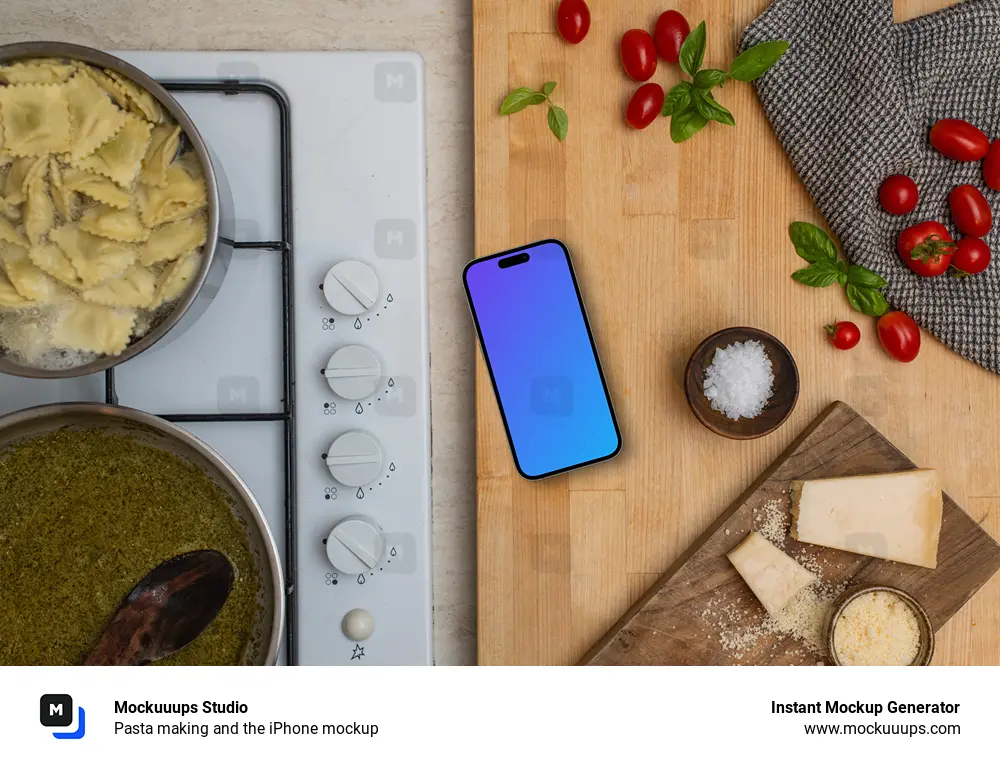 Pasta making and the iPhone mockup