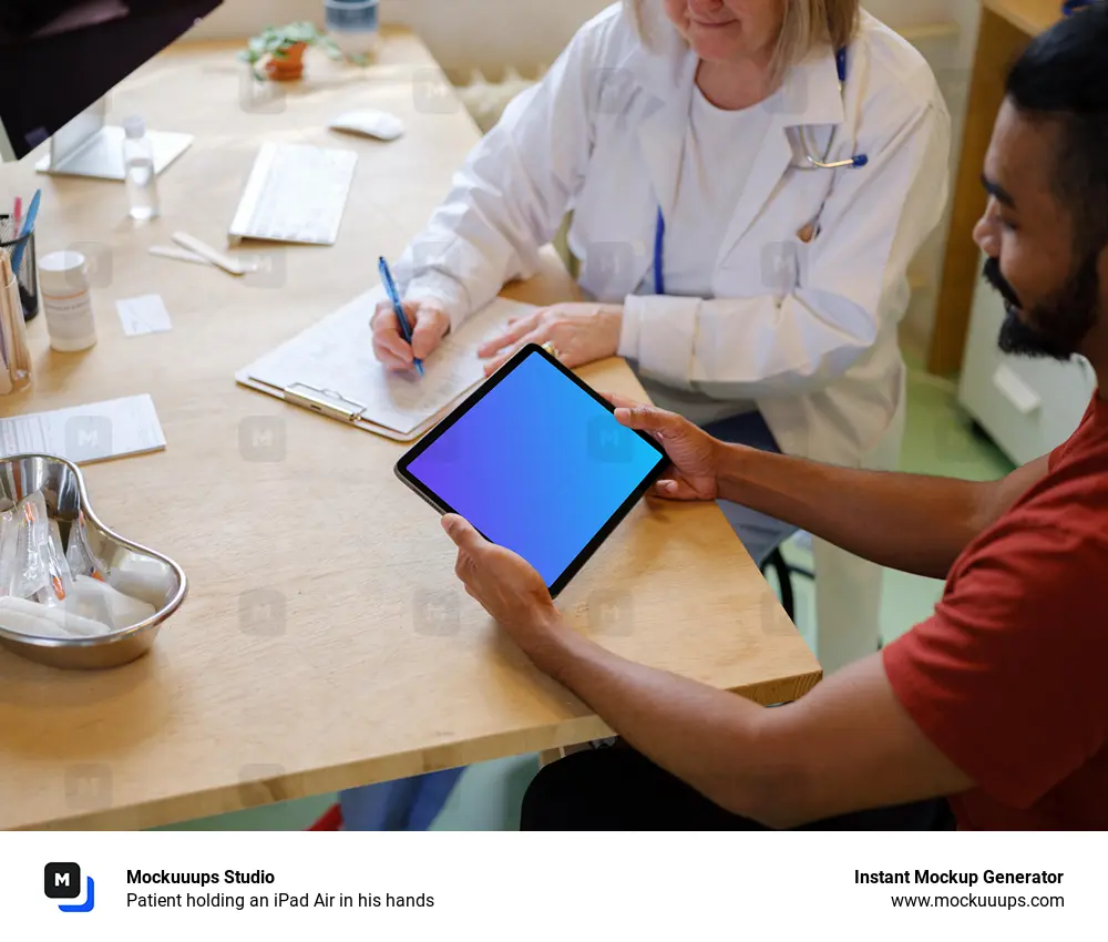 Patient holding an iPad Air in his hands