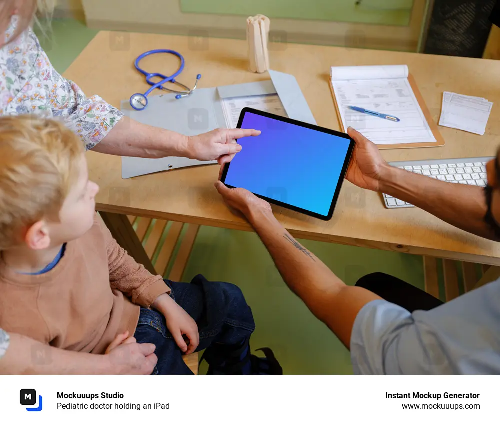 Pediatric doctor holding an iPad