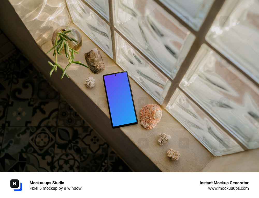 Pixel 6 mockup by a window