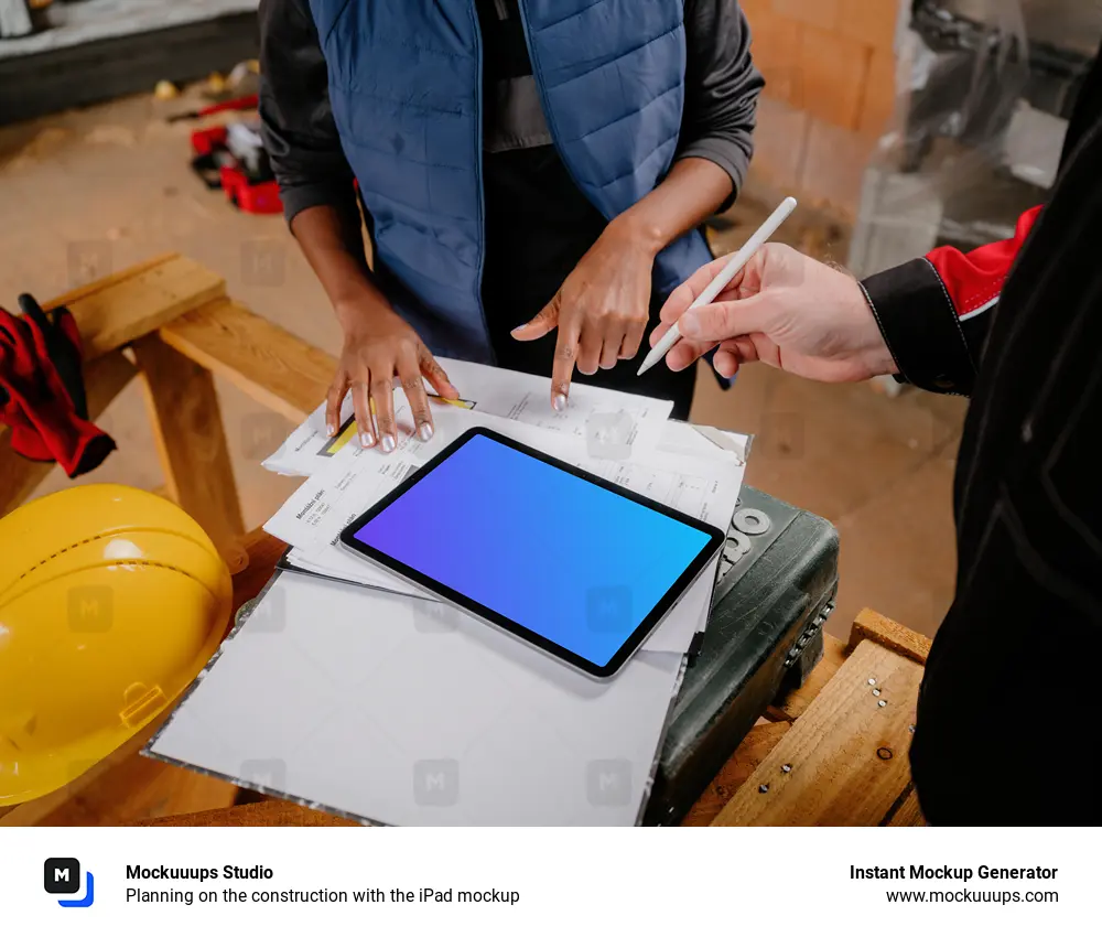 Planning on the construction with the iPad mockup