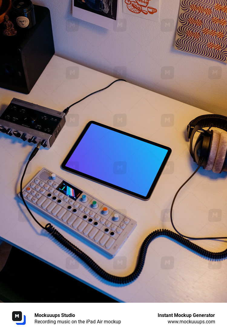 Recording music on the iPad Air mockup