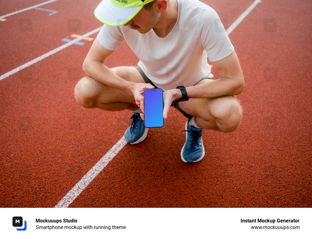 Smartphone mockup with running theme