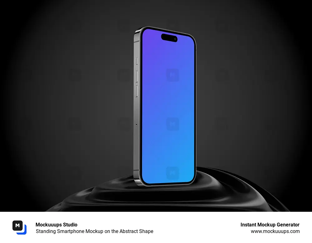 Standing Smartphone Mockup on the Abstract Shape