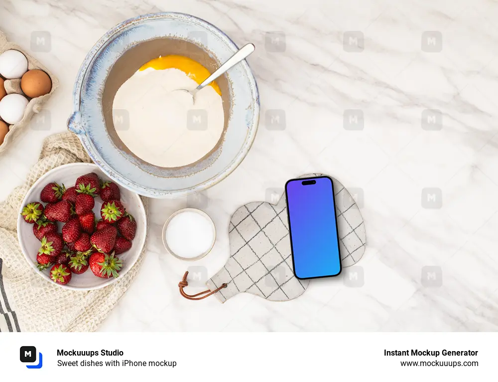 Sweet dishes with iPhone mockup