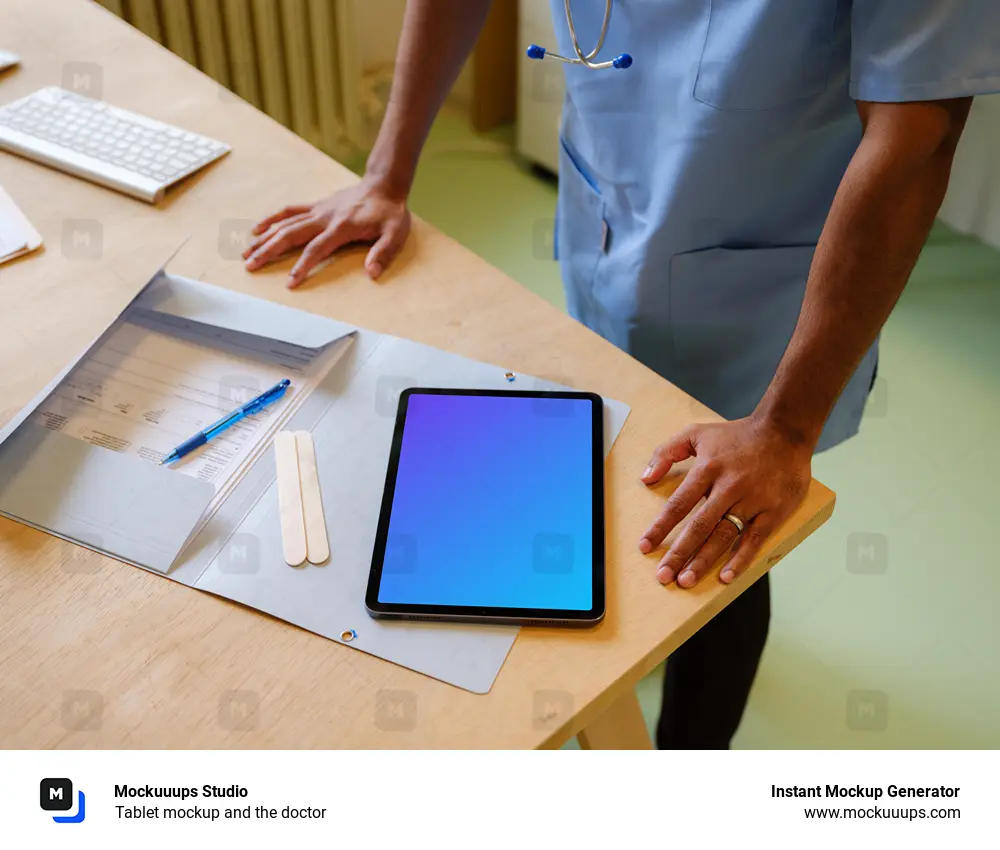 Tablet mockup and the doctor