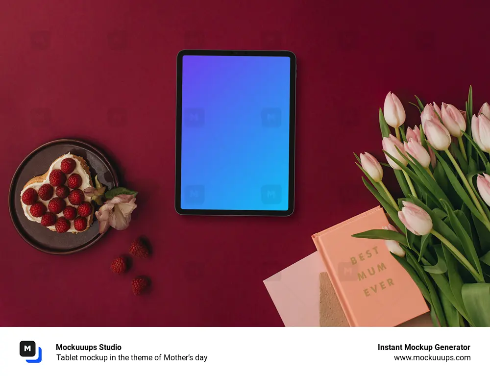 Tablet mockup in the theme of Mother’s day