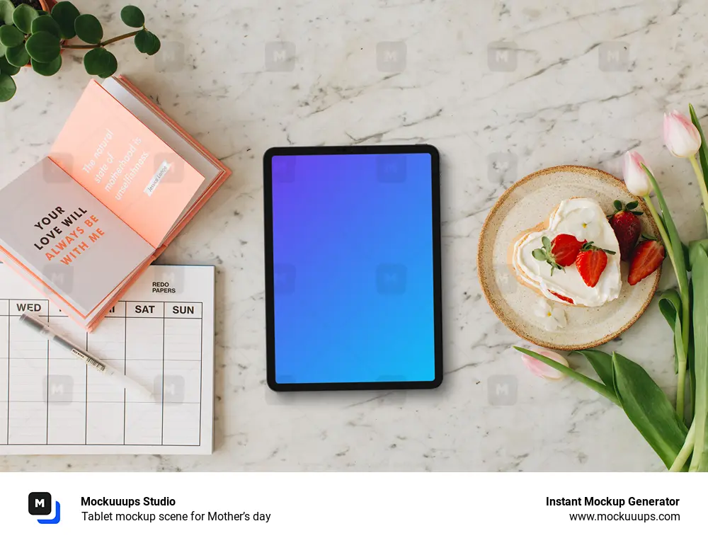 Tablet mockup scene for Mother’s day