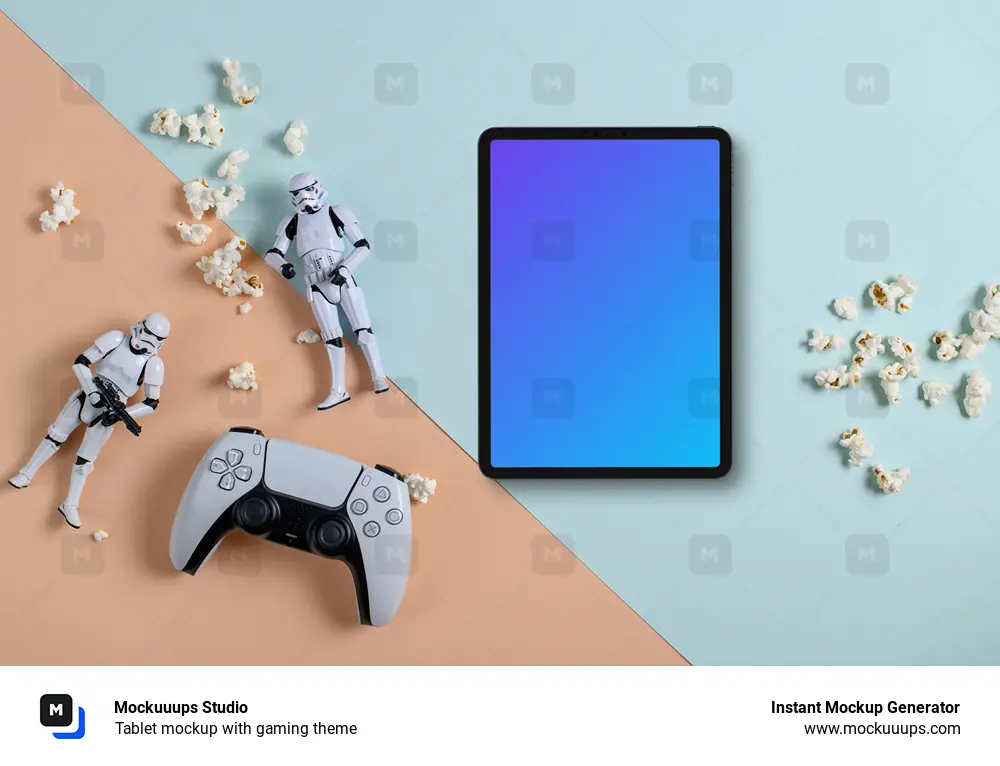 Tablet mockup with gaming theme