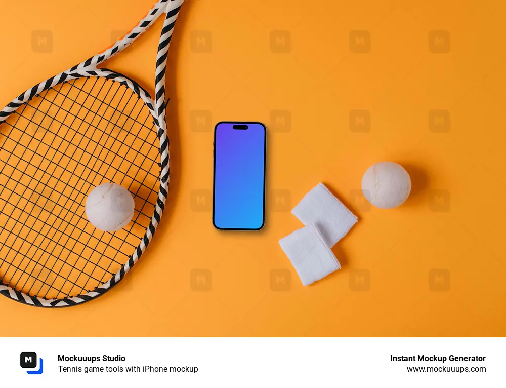Tennis game tools with iPhone mockup