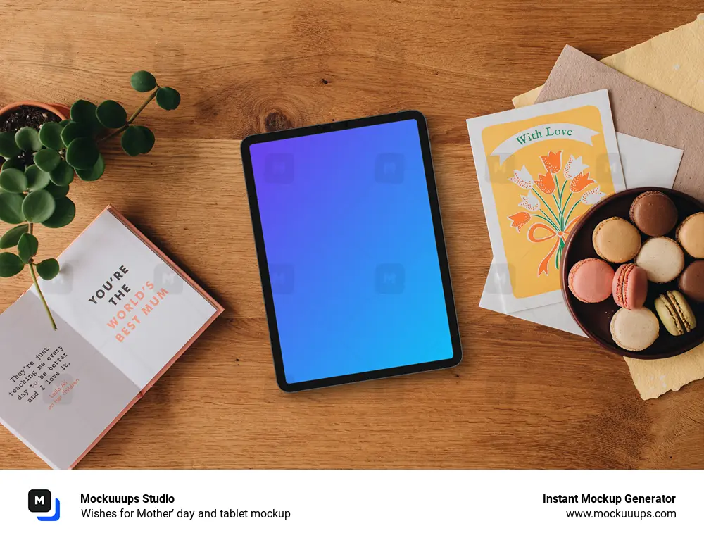 Wishes for Mother’ day and tablet mockup