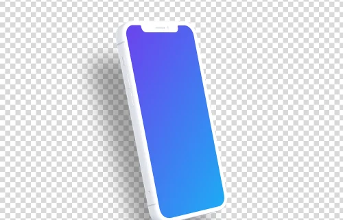 iPhone 12 Clay Mockup (Perspective Left - Floating Shadow)
